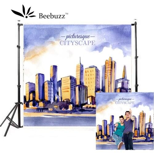 Watercolor Painted Modern City Background Photography Modern City Photo Background Photography Studio