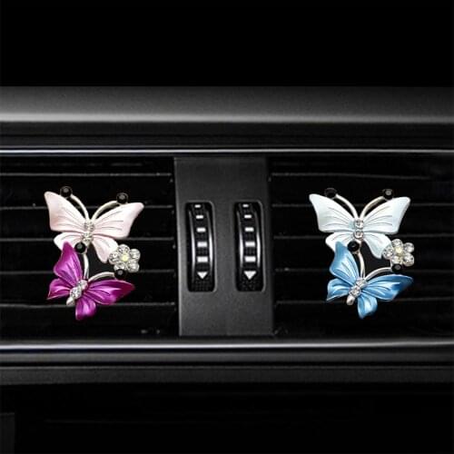 Lovely Car Dual Butterfly Air Outlet Freshener Perfume Clip Aroma Diffuser Decoration Car-styling Auto Accessories Fragrance