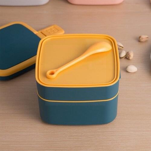 Bento Box Japanese style For Kids Student Food Container Lunch Plastic Students Material Square Leak-Proof Compartment With Q9O2