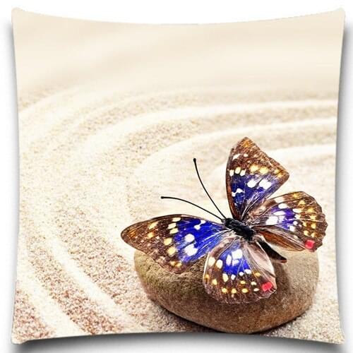 Butterfly and stone/sand 5 size 9 style Square Pillow Case Bedding Room Sofa Chair Home Hotel Decorative Cushion Cover