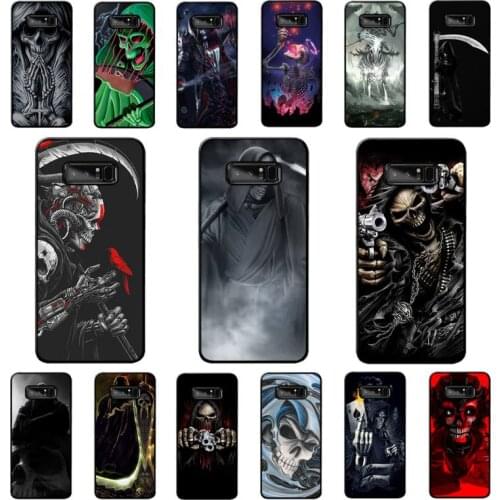 YNDFCNB Grim Reaper Skull Skeleton Phone Case for Samsung Note 5 7 8 9 10 20 pro plus lite ultra A21 12 02