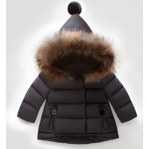 2019 Winter Kids Snowsuit Baby Girls Winter Coat Infant Children Clothing Fur Collar Hooded Thick Jacket Baby Girl Boy Clothes