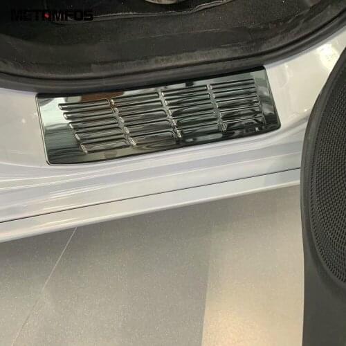 For Honda Jazz 2020 2021 Exterior Door Sill Strip Scuff Guard Plate Protection Sticker Stainless Steel Accessories Car Styling