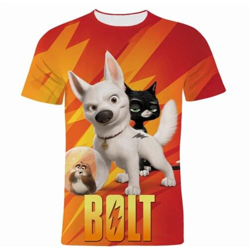Bolt Disney Movie 3D Print Tshirts Men T Shirt Summer Cartoon Anime Children Clothes Short Sleeve Women Oversize Tee Shirts