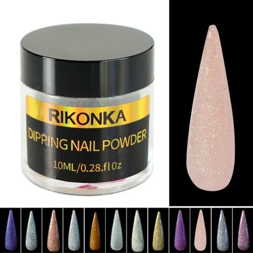 Holographic Dipping Powder Nails Gradient Dip Pigment Glitter Long Lasting UV Gel Polish Manicure Natural Dry Nail Decorations