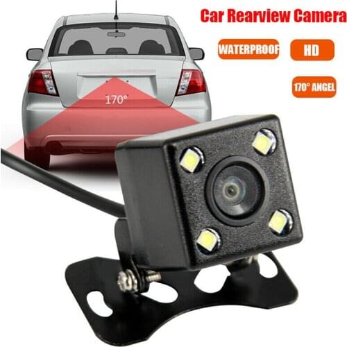 170° Wide Angle Car Rearview Camera HD Rear View Video Vehicle Camera Backup Reverse Camera 4 LED Night Vision Parking Camera