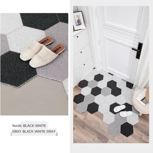 Doormats for Indoor Entrance Rubbing Dust Door Mats Carpet Nordic Minimalist Anti-slip PVC Silk Loop Dust Carpet Mats