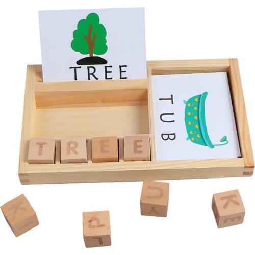 Math Toy Wood Spelling Words Game Kids Early Educational Toys for Children Learning Wooden Toys Montessori Education Toy