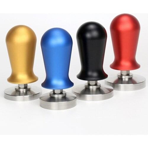 Spring Powder Hammer Calibrated Coffee Tamper 49/51/53/58mm Flat Base 304 Stainless Steel Espresso Coffee Tamper Machine Tools