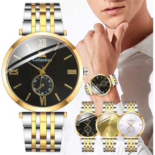 Mens Stainless Steel Band Business Watches Fashion Male Analog Quartz Wristwatches Relogio Masculino