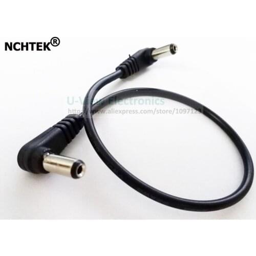 NCHTEK Dual 90 Degree Angled DC 5.5*2.1MM Male to Male Power Plug Connector CCTV Cable/Free Shipping/5PCS