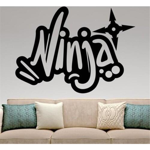 Ninja Wall Decal Japanese Warrior Samurai Vinyl Sticker Fighting Martial Fight Art Home Interior Decor Kids Room Decor HY1294