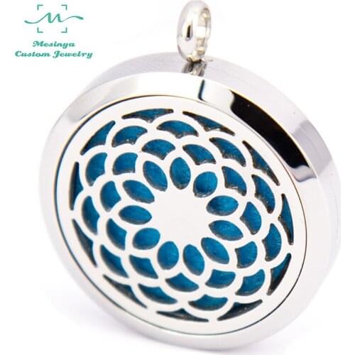 10pcs mesinya 2016 new lotus pendant (30mm) Aromatherapy / Essential Oils surgical S.Steel Perfume Diffuser Locket Necklace