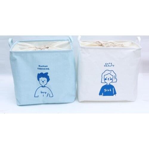 New Cartoon Covered Desk Storage Box Linen Cotton Storage Organizer clothes Storage Basket Cosmetic Case Kid Toy Storage Bucket