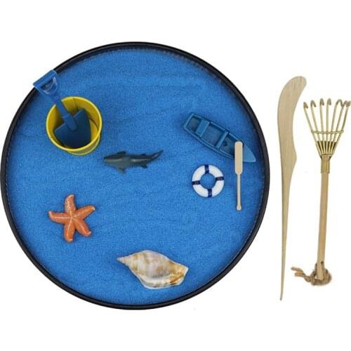Sea World Sandbox Mini Zen Garden the Ocean Sea Life Beach Desktop Decoration Relaxation Meditation Play Sand Box Toy