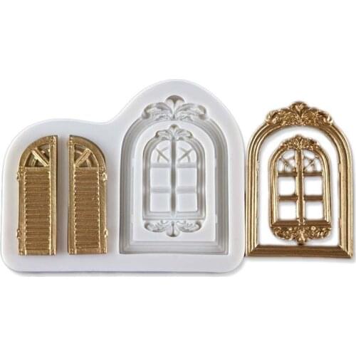 Window Fondant Cake Silicone Mold Biscuits Pastry Mold Ice cube Chocolate Candy Molds Baking Cake Decoration Tools