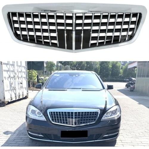 Front Racing Grill Facelift Upper Grille Bumper Cover For Mercedes-Benz S-Class 2009 2010 2011 For Maybach Style