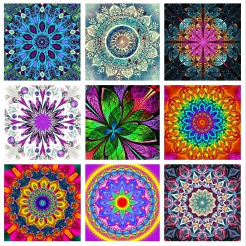 Full Square AB diamond 5d Diamond Painting Color mandala Velvet canvas Diamond Embroidery Decorations For Home