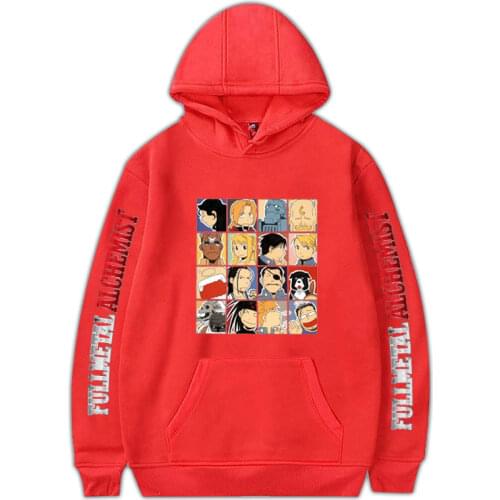 Unisex Casual Fullmetal Alchemist Printed Soft Hoodie Men and Women Fashion and Funny Clothing Plus Size