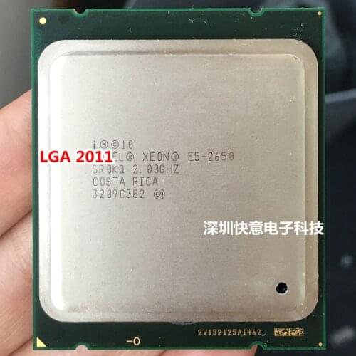 INTEL XEON E5-2650 SR0KQ C2 CPU 8 CORE 2.0GHz 20M 8GT/s 95W PROCESSOR E5 2650 Working 100