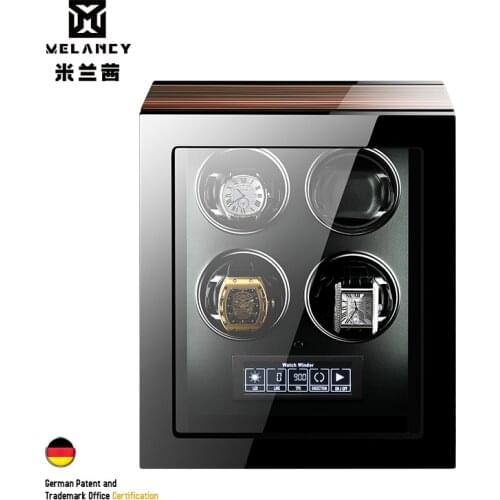 2021 New Version Watch Box Lacquer Wooden Cabinet Mechanical Watches Display Boxes With Mabuchi Motor LCD Touch Screen Holder