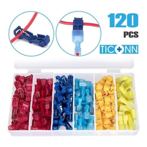 T-tap wire connector, self-stripping quick connector wire terminal, insulated male quick disconnect spade terminal sorting kit