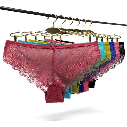 3PCS Thin Sexy Lace Womens Panties Seamless Lingerie Transparent Briefs Female Girl Underwear Woman Underpants Panty Intimates