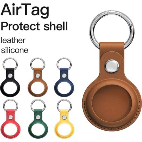 Protective Cover For Aircovered AirTag Case leather Protector Bumper Case Compatible with Apple AirTags Tracker Buckle