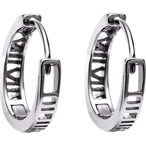 Fashion Simple Roman Numeral Earrings Round Hollow Hoop Earrings Womens Charm Christmas Party Punk Unique Clip Earrings