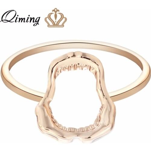 QIMING Simple Mini Shark Women Ring Statement Jewelry Encircle Rings Fashion Jewelry For Women Men Gift Girl