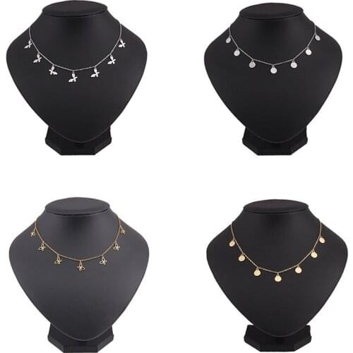 Necklace Round Choker Tassel star Women Tassel jewelry gift Necklaces Pendants gold