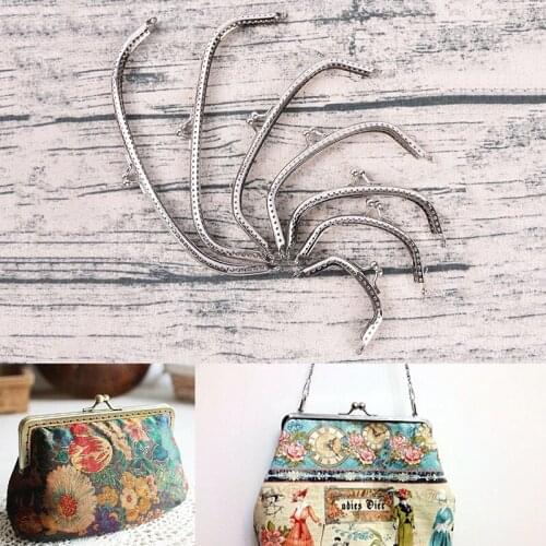 1pc Retro Alloy Metal Flower Purse Bag DIY Craft Frame Kiss Clasp Lock Bronze