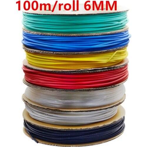 100m/roll 6MM Heat shrinkable tube heat shrink tubing Insulation casing 100m a reel