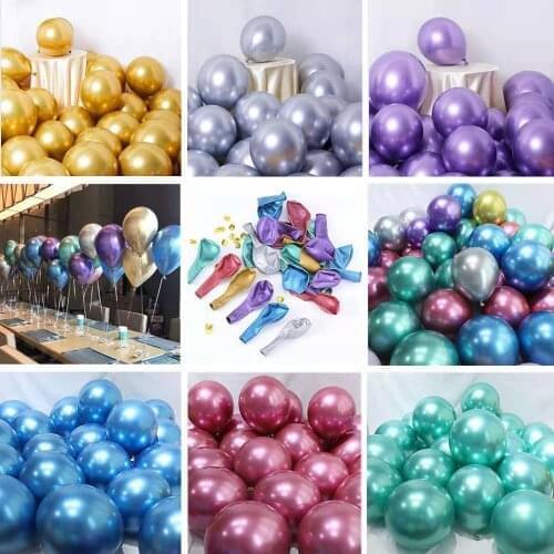 12 Inch Large Colorful Party Balloons Shiny Metallic Helium Balloons For Birthday Party Wedding Decoration Latex Balloons