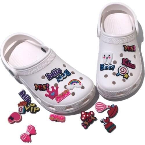 20-50pcs/lot Sweet PVC Shoe Charms Shoes Accessories Rainbow Lollipop Jibz Shoes Ornaments Decor for Bracelet Gift