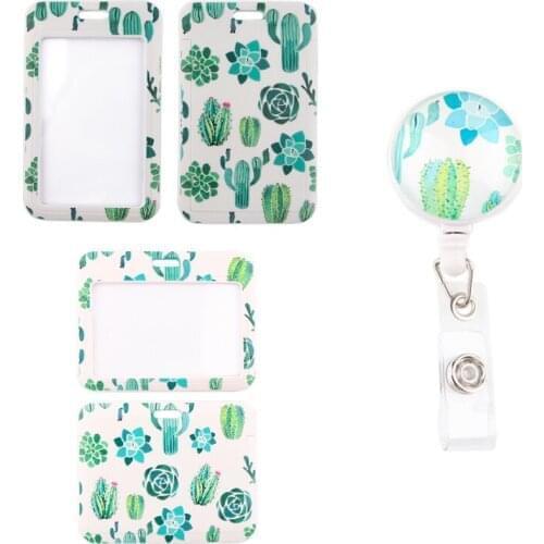 20pcs/lot BH1527 Blinghero Cactus Retractable Badge Reel Nurse Student Exhibition Card Clip Badge Holder Lanyard Stationery