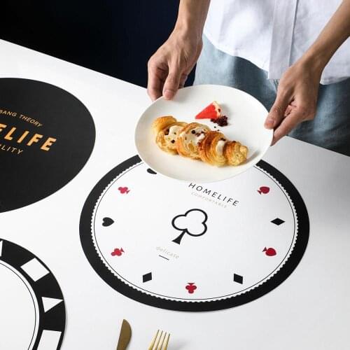 35CM Plastic Insulation Anti-Scalding Pad Round Waterproof Non-Slip Anti-Oil Placemat Decorative Table Mat