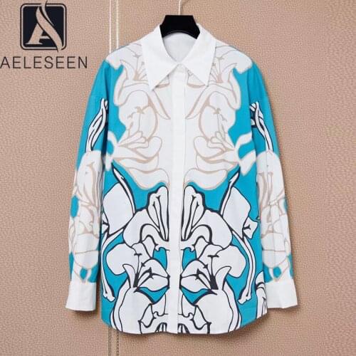 AELESEEN Blue Blouses