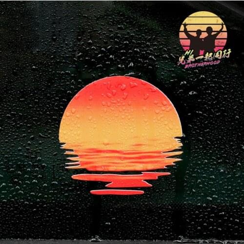 Car Stickers Sunset Vinyl Palm Tree Auto Decals Charm Side Window Cover Automobile Decoration Motorcycle Accessories Car Styling