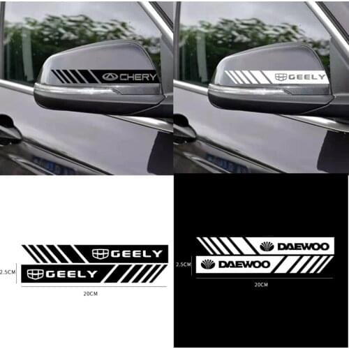 Car styling 2pcs Decal Stripe Rearview Mirror Decoration Sticker for SsangYong Actyon Kyron Korando Rexton Tivoli