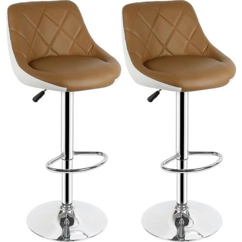 2Pcs/Set Bar Chair Leisure Leather Swivel Bar Stools Chairs Height Adjustable Pneumatic Pub Chair Home Office Kitchen Chair HWC