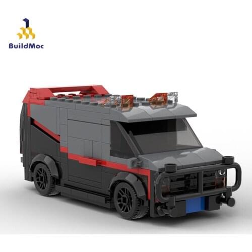 BuildMoc City Car A-Team GMC Vanduran Van City Police Supercar Vehicle Swat Team Truck Building Blocks Toys For Children Gift