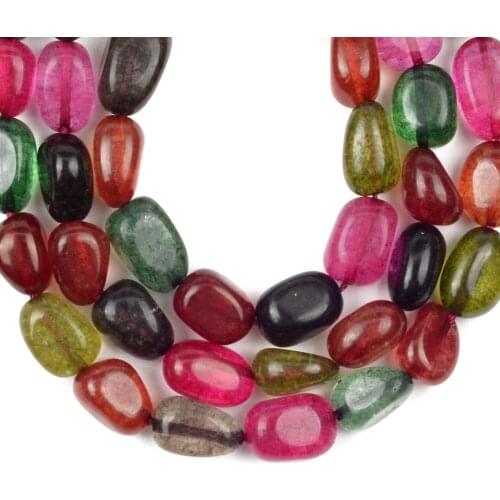 1 strand Natural Stone Beads Tourmaline Cracked Irregular Beads For Jewelry Making Needlework DIY Bracelet Necklace Accessories