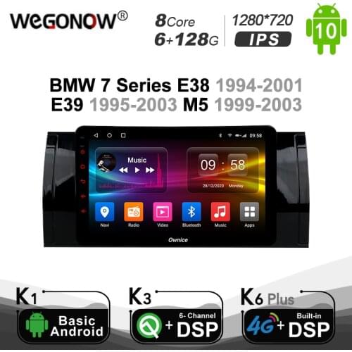 Carplay 6+128G PX6 8Core Android 10.0 Car DVD Player For BMW 7 Series E38 E39 M5 E53 1994-2003 Navigation GPS 4G LTE RDS Radio