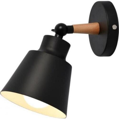 Wooden wall lights bedside wall lamp sconce modern wall light for bedroom Nordic macaroon 7 color steering head E27 85-285V