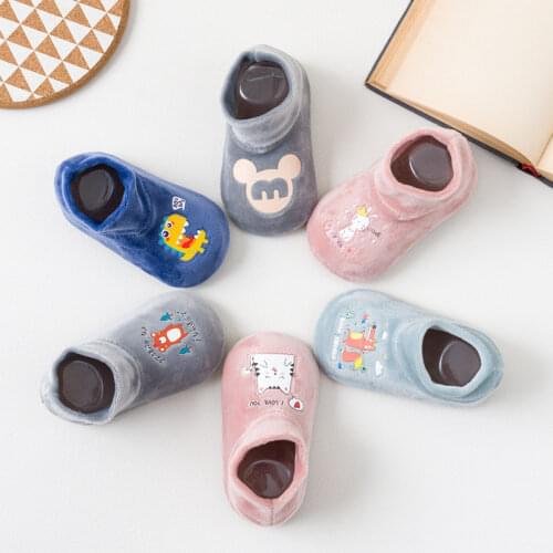 Baby Floor Thicken Socks Children Toddler Cartoon Comfortable Non-slip Socks Indoor Step Shoes Socks Autumn Winter Plus Velvet