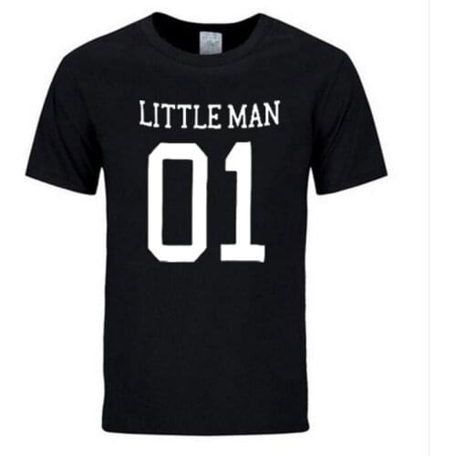 Family T Shirt Son Dad Matching Outfits BIG MAN LITTLE MAN Father And Son Clothes Black WhiteT Shirt Cotton Short Sleeve Tops