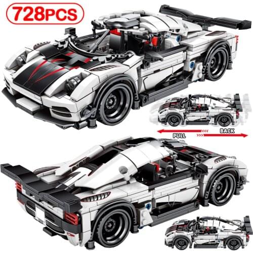 City Diy Mechanical Pull Back Sport Vehicle Building Blocks Technical Racing Car P1 Function Bricks Toys Gifts For Boys