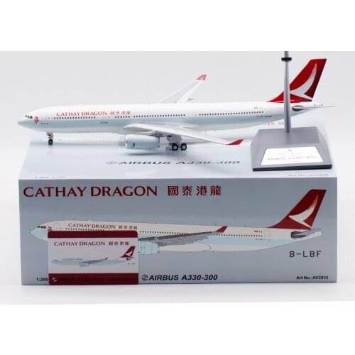 1:200 Alloy Collectible Plane Gift Aviation AV2035 CATHAY DRAGON Airbus A330 -300 Diecast Aircraft Jet Model B-LBF With Stand