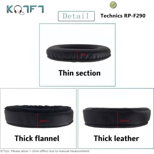 KQTFT 1 Pair of Velvet leather Replacement EarPads for Technics RP-F290 Headset Earmuff Cover Cushion Cups